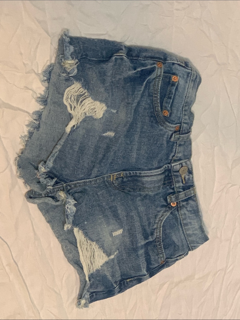 Urban Planet Distressed Denim Jean Shorts - Blue